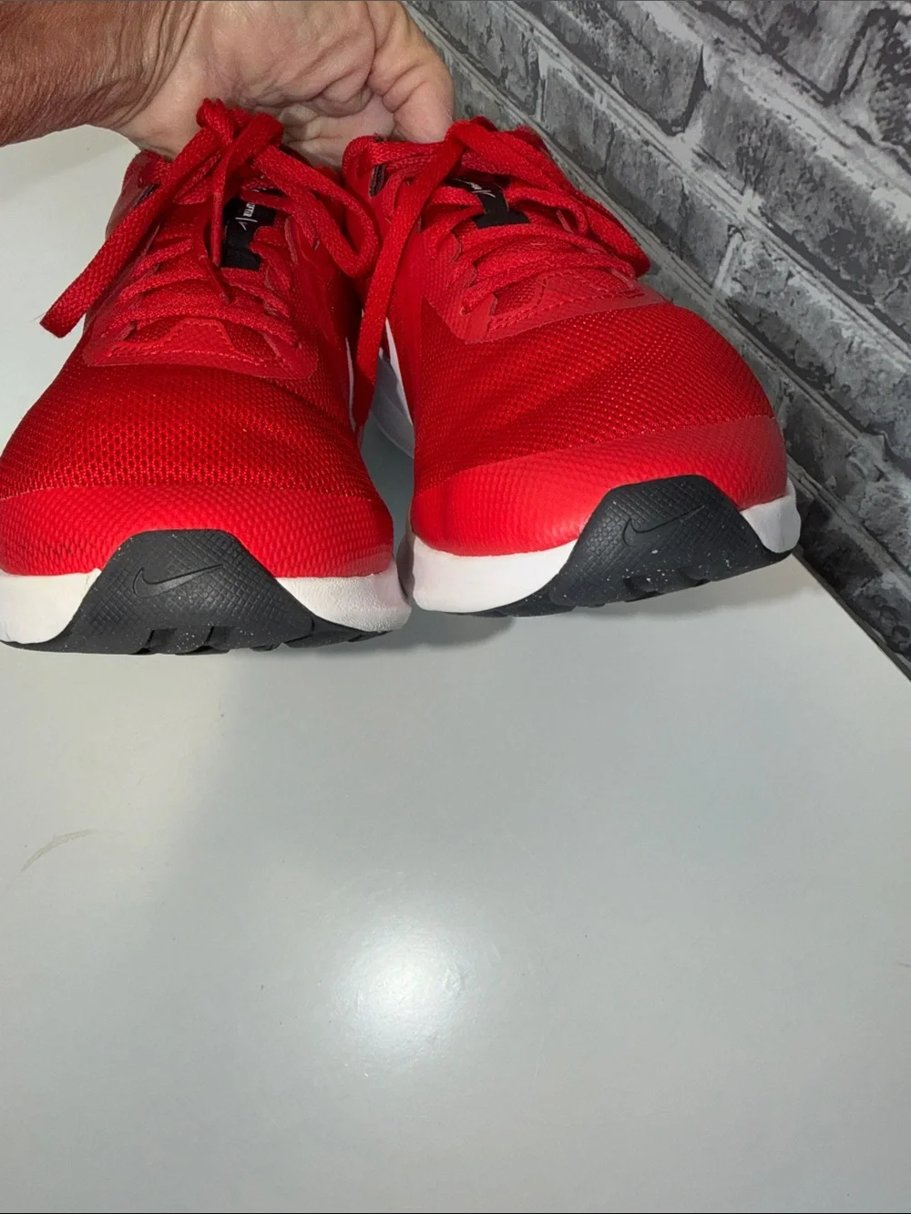Nike Red and White Running Sneakers
